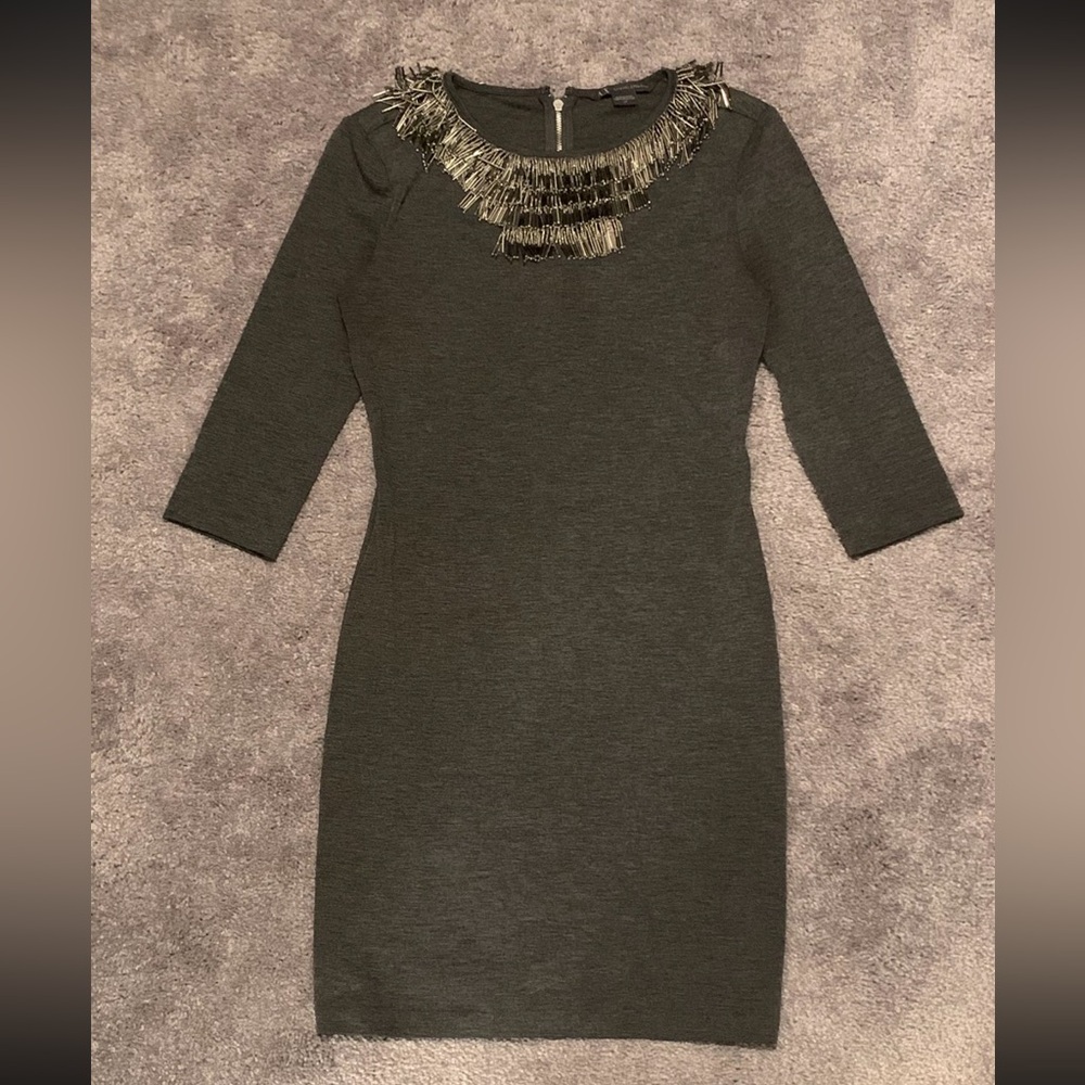 A/X Armani Exchange Gray Sequin Embellished Sheath Dress